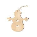 Christmas snowman wooden ornament with hollow stars and rustic hemp rope for DIY - Snowman