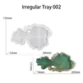Irregular DIY resin tray silicone mold with gold foil leaf design and dimensions - Irregular Tray 002 / 135x205x22mm