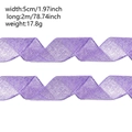 Purple Easter ribbon with wired edge for DIY crafts 5cm width and 2m length - 2 Meters / Purple