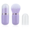 Pennello da trucco retrattile lavanda con cappuccio protettivo e design a capsula - Pennello Retrattile a Capsula Viola