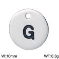 Polished stainless steel 10mm round pendant featuring a bold letter G engraving - Letter G