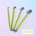 4-piece green pottery ball stylus tool set with dual-ended metal tips for clay sculpting - 4-Piece Green Ball Stylus Tools (OPP Bag)