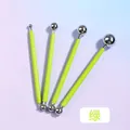 4-piece green pottery ball stylus tool set with dual-ended metal tips for clay sculpting - Maru-bang Green 4-piece Opp Bag