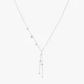 Elegant S925 sterling silver Y-shaped necklace featuring sparkling star tassels and charms - 925 Sterling Silver