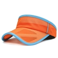 Kids orange quick-dry sun visor with blue trim and breathable mesh for outdoor sports - Adjustable (52-56cm) / Orange