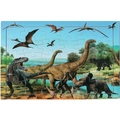 30-piece colorful dinosaur wooden puzzle toy featuring T-Rex and Triceratops model LA-789 - Dinosaur World (LA-789)