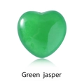 Polished Green Jasper heart-shaped crystal stone with natural patterns on white background - Green Jade