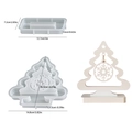 Molde de silicona para marco de fotos de árbol de Navidad con copo, 14,8x16,3 cm - Marco de Fotos de Árbol de Navidad con Copo de Nieve / Blanco