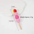Miniature food skewer with red and pink beads for DIY hairpins and dollhouse decor - 5.5cm Red Gradient