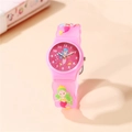 Cute pink mermaid kids watch with 3D silicone strap for girls and students - Rose Red