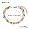 Zweifarbiges Gliederkettenarmband in 18k Gold und Silber mit Karabinerverschluss - Color Block