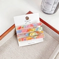 Set of four colorful acetic acid hair clips in rainbow marble textures on white card - 4 Pcs/Card (6CM) / Multicolor