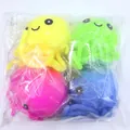 Set of four colorful octopus bath toys in yellow, green, pink and blue for kids - New Expression Octopus 4pcs