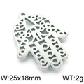Hamsa Hand hanger in zilver roestvrij staal, hol ontwerp, 25x18mm grootte, 2g gewicht - Stijl 1 (KLJ5682-Z) / 25*18mm / Staalkleur