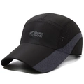Gorra de running transpirable negra y gris con agujeros láser y patrón geométrico - Ajustable / Negro