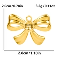 Golden 304 stainless steel bow pendant with dimensions 2.0x2.8cm for DIY jewelry making - Bow with Round Base / Gold