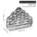 Nordic crystal glass napkin holder with diamond pattern in 13x10x4.5cm dimensions - Glass Napkin Holder - Triangle Net Pattern