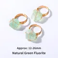 Anillo de fluorita verde natural con alambre de oro envuelto, talla 12-26mm - Fluorita verde natural / Abierto Ajustable