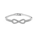 Silver infinity heart bracelet with pavé crystals and side hinge closure for women - Silver Infinity Symbol Style (4260)
