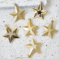 6-piece gold star Christmas ornaments with glitter, matte and glossy finishes for trees - Gold Star 6-Piece Set