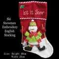 Chaussette de Noël avec bonhomme de neige 3D et broderie Let it Snow rouge - A1228032 Style Bonhomme de Neige