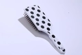 Cute white air cushion hairbrush with black polka dots and ergonomic handle - Black and White Spots