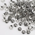 Silver flower bead caps for DIY jewelry making and floral spacers for bracelets - GPHJ034