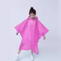 Pink EVA waterproof rain poncho for children featuring a hooded design and snap buttons - Kids One Size / Pink Poncho (Kids)