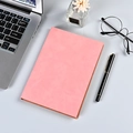 Professional pink faux leather A5 notebook with textured cover for business office use - A5 / Pink