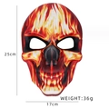 Masque de crâne d'Halloween avec motifs de flammes rouges et jaunes et dimensions - Style Flamme Rouge DDB21018