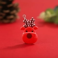 Christmas resin reindeer pendant with red polka dot bow and hanging ring for DIY - No.7 Red Reindeer