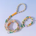Locke Yellow hand-woven cotton dog leash with a durable metal clasp and spiral texture - 1.2m / Rocker Yellow