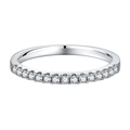 Elegant s925 sterling silver eternity ring with pavé set moissanite stones in silver - US Size 4.5 / Bar Shape