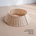Collare per albero di Natale in vimini intrecciato naturale, diametro base 60 cm - 40cmx60cmx17cm / Beige Piccolo