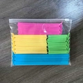 Colorful snack bag clips in pink yellow green and blue with clear storage bag - 16 Pieces Set with Zipper Bag