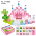 Pink castle themed 128pcs magnetic cube set for girls with storage bag and gift box - Pink Castle With Storage Bag