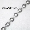 Close-up of 17mm wide stainless steel hollow heart chain links for DIY jewelry making - 6# Round Disk Shape (17mm Width)