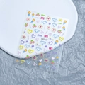 Süße 3D-Relief-Nagelsticker MO-47 mit Zeichentrickbären und Herzmustern - Mo-047