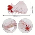 Witte haarklem in de vorm van een hand met rood hart en strass, 10 cm maat - Roze Hand Hart Gebaar