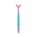 Detail of gradient mermaid tail pen with shiny fish scale texture and 0.5mm tip - Green