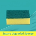 Dual-sided cleaning sponge with green scouring pad and yellow foam layer, 1 piece - Square / 1 Piece