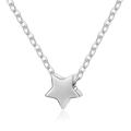 Close-up of polished gold-plated star pendant on a delicate O-chain necklace - Star Steel Color