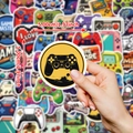 Sticker manette de jeu jaune 5cm pour coques de téléphone et casques, décalcomanie vinyle - 50 PCS Série de Dessins Animés de Jeu