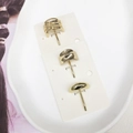Three-piece gold alloy hair clip set featuring minimalist hollow and solid designs - 39# Gold 3-Piece Set