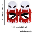 Halloween party glasses with red sequins and white skull decor, 12.9cm height size - Skeleton Bloody Teeth
