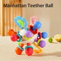 Colorful Manhattan atom ball baby teething toy with multi-textured sensory gripping loops - Manhattan Atomic Ball (Color Box) / Colorful