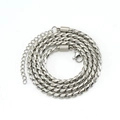 Collar de cadena de trigo en acero inoxidable plateado con cierre de mosquetón - Color Acero 3.2mm*50+5cm