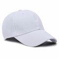 Classic white solid color baseball cap in high-quality twill fabric for outdoor activities - White