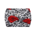 Elastic wide yoga headband featuring gray leopard print and red rose floral pattern - 36-Leopard Floral Mixed