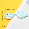 Blue whale resin charm dimensions 2.7cm length and 1.6cm width for DIY crafts - Whale